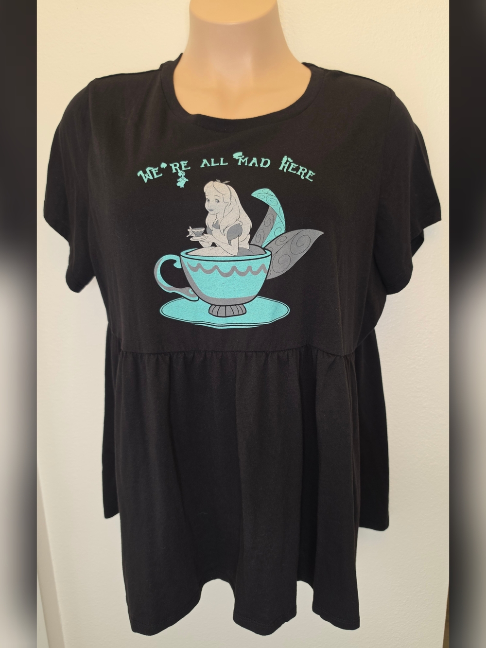 Disney Black Alice in Wonderland Teacup Graphic Tee